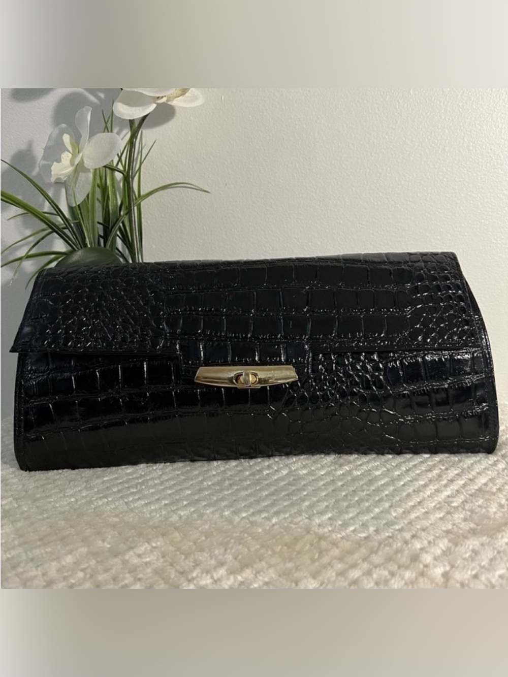 🩷 Vintage MUSKA MILANO of Italy, Genuine Leather clutch💚🩷💚